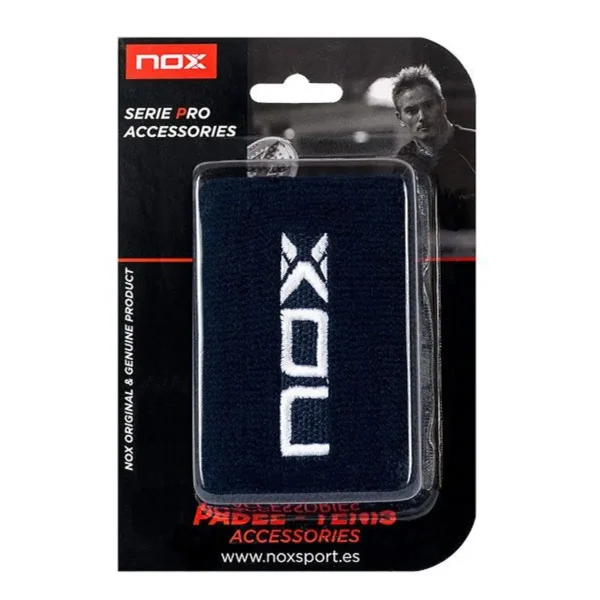 MUÑEQUERA NOX AZUL LOGO BLANCO