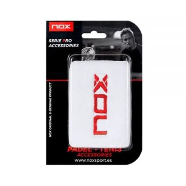 MUÑEQUERA NOX BLANCO LOGO ROJO