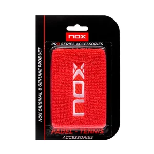 MUÑEQUERA NOX ROJA LOGO BLANCO