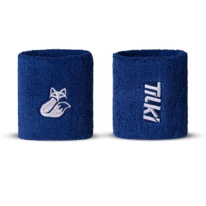 Muñequera Corta Algodón Basic Terry Tilki (Azul/Blanca)