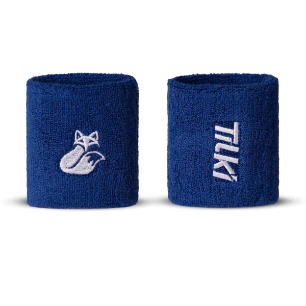 Muñequera Corta Algodón Basic Terry Tilki (Azul/Blanca)