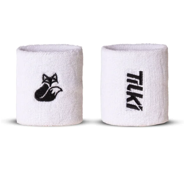 Muñequera Corta Algodón Basic Terry Tilki (Blanca/Negra)