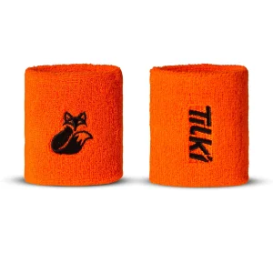 Muñequera Corta Algodón Basic Terry Tilki (Naranja/Negra)