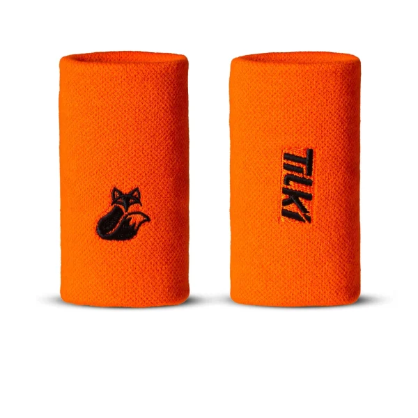 Muñequera Larga Algodón Pro Terry Interior Tilki (Naranja/Negra)