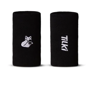 Muñequera Larga Algodón Pro Terry Interior Tilki (Negra/Blanca)